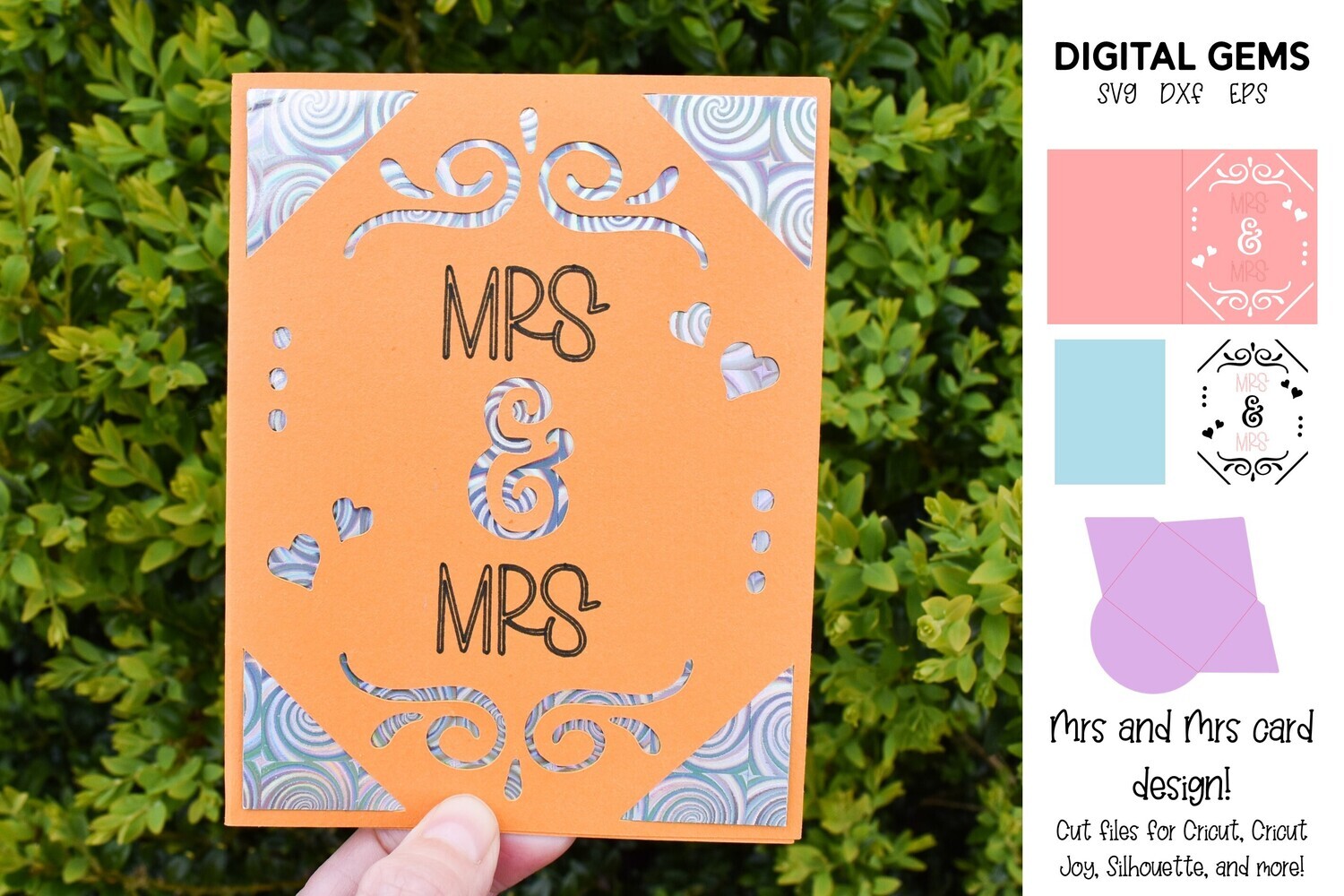 Mrs and Mrs card design