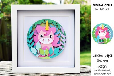 Layered paper Unicorn design