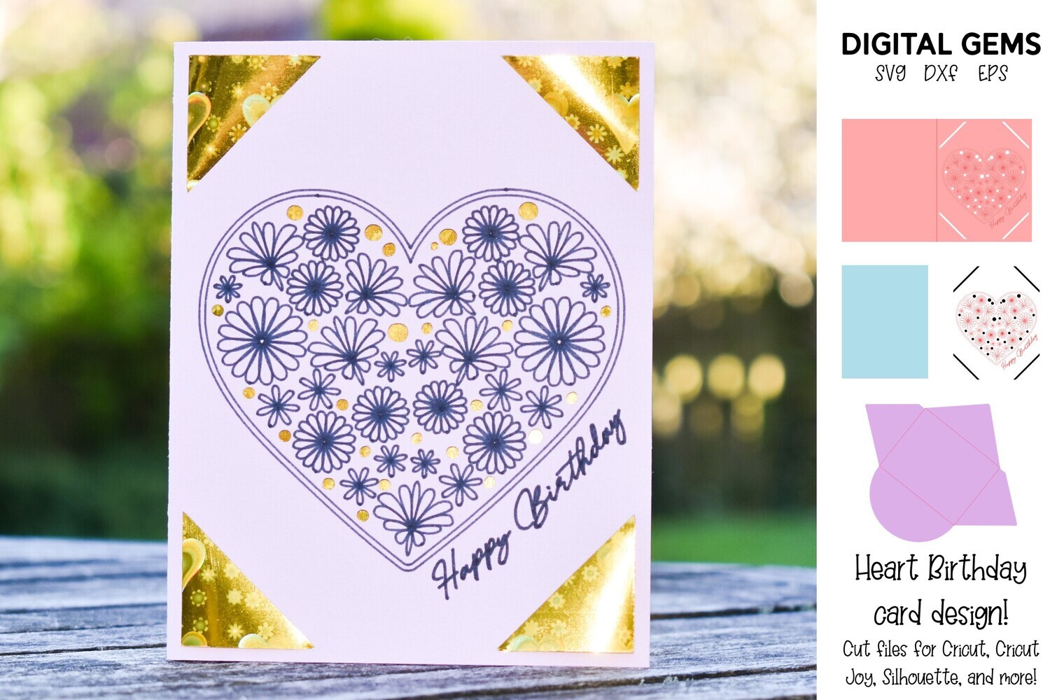 Flower heart card design