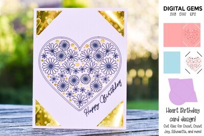 Flower heart card design