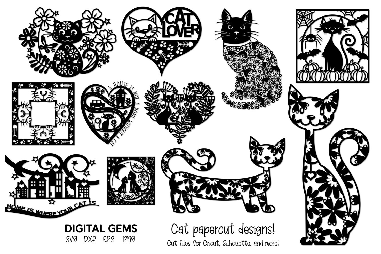 Cat paper cut bundle