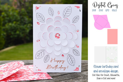 Flower Birthday Card design