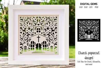 Church paper cut design