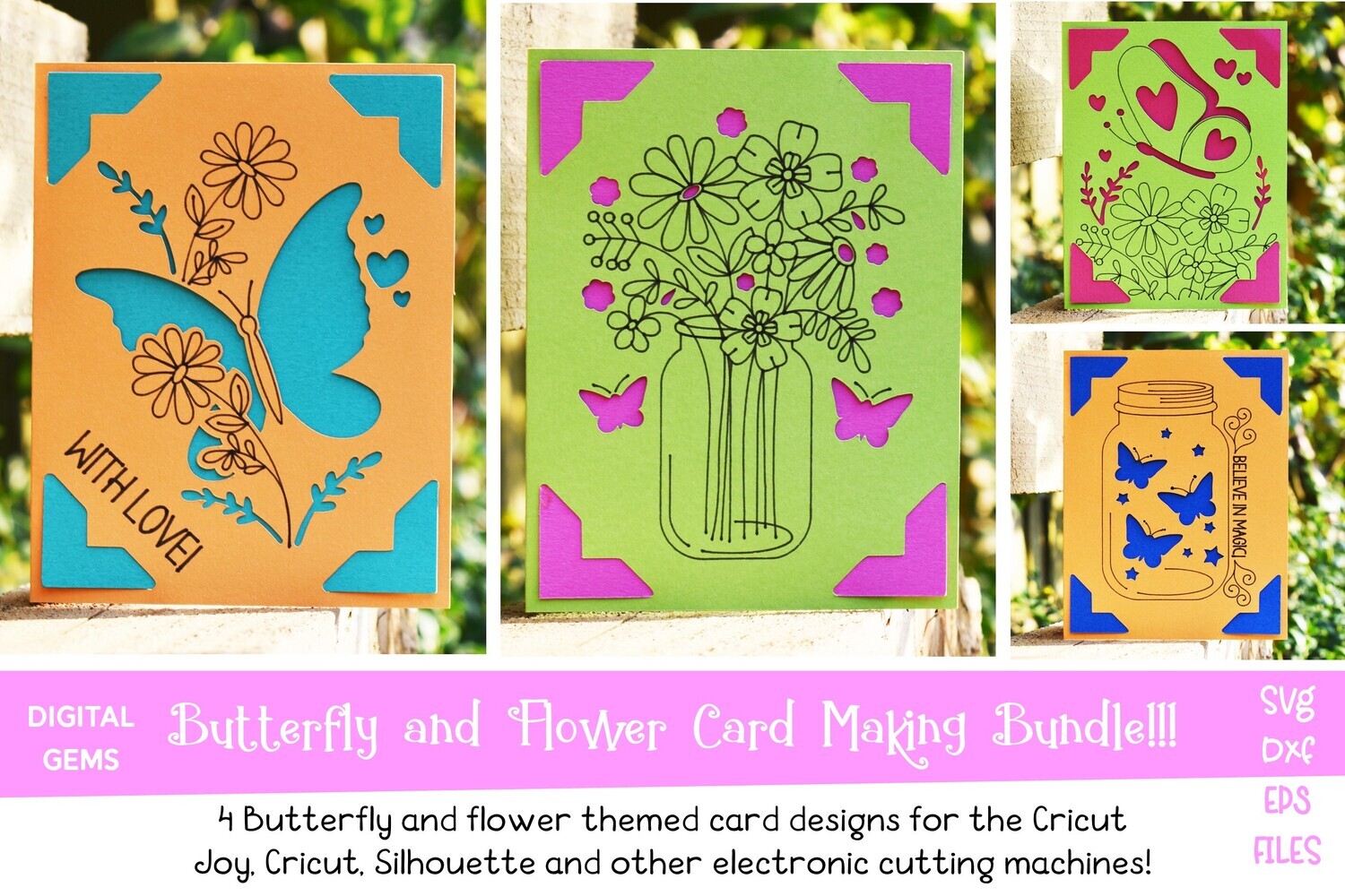 Butterfly and Flower card bundle!