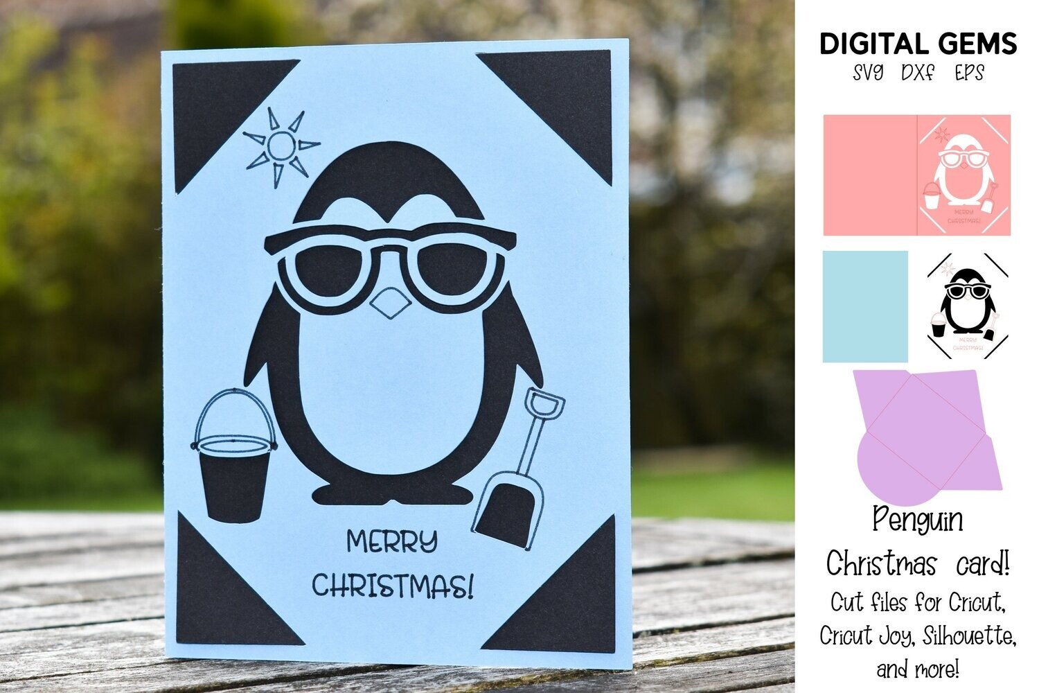 Penguin Christmas card design
