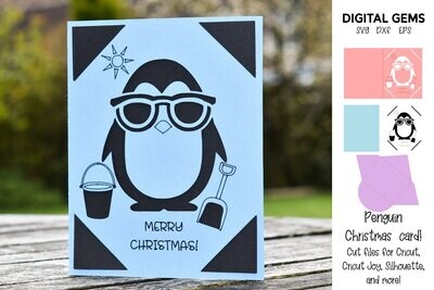 Penguin Christmas card design