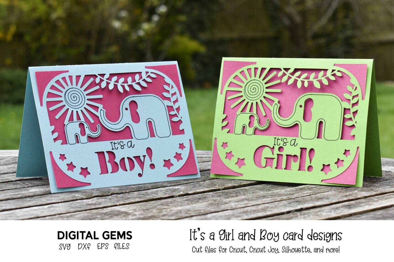 It&#39;s a Boy and It&#39;s a Girl card designs.
