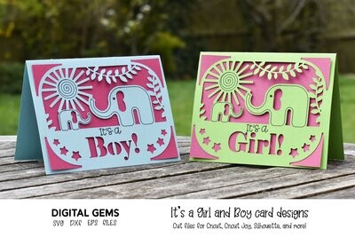 It&#39;s a Boy and It&#39;s a Girl card designs.