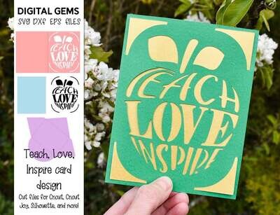 Teach, Love, Inspire card design