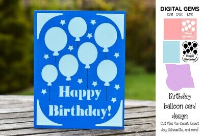 Birthday Balloons card design