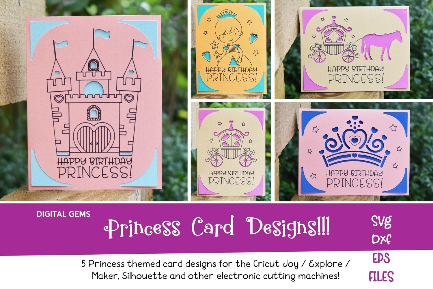 Princess Birthday Card designs