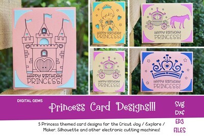 Princess Birthday Card designs