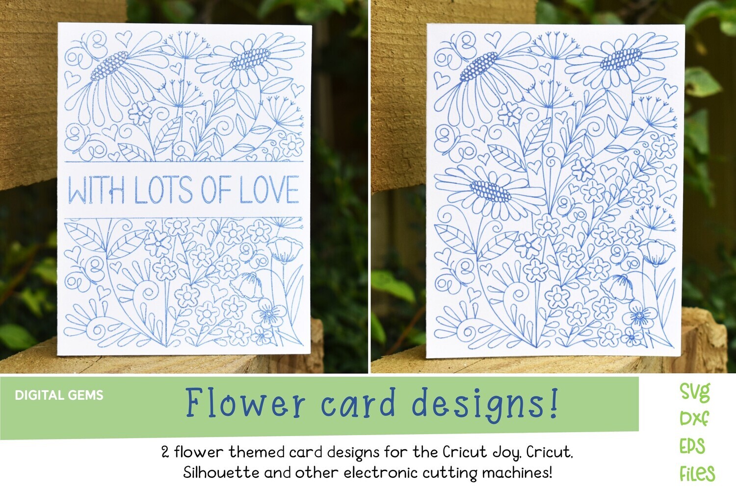 Flower card, single line designs