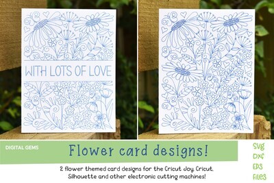 Flower card, single line designs