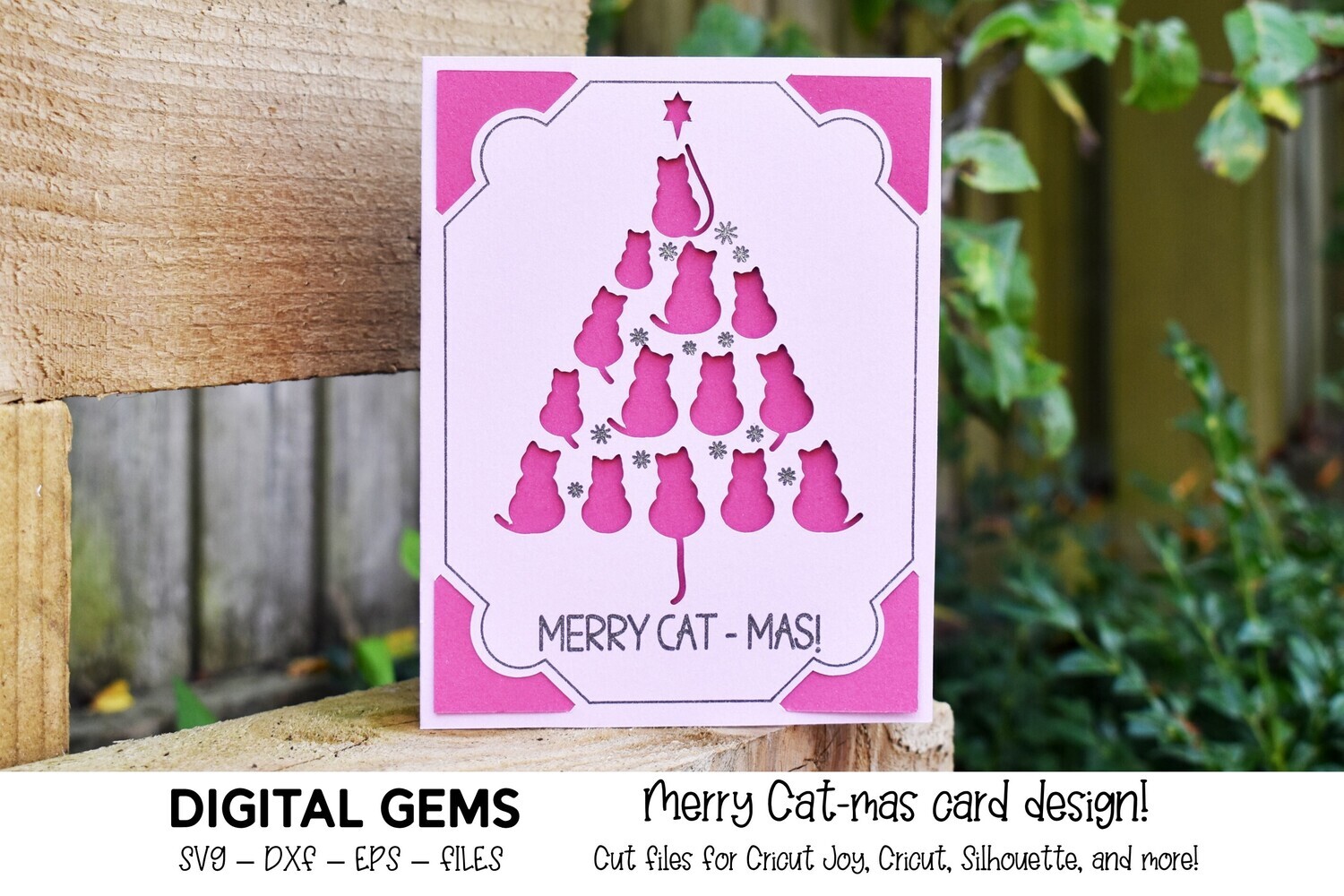 Merry Cat - Mas card design.