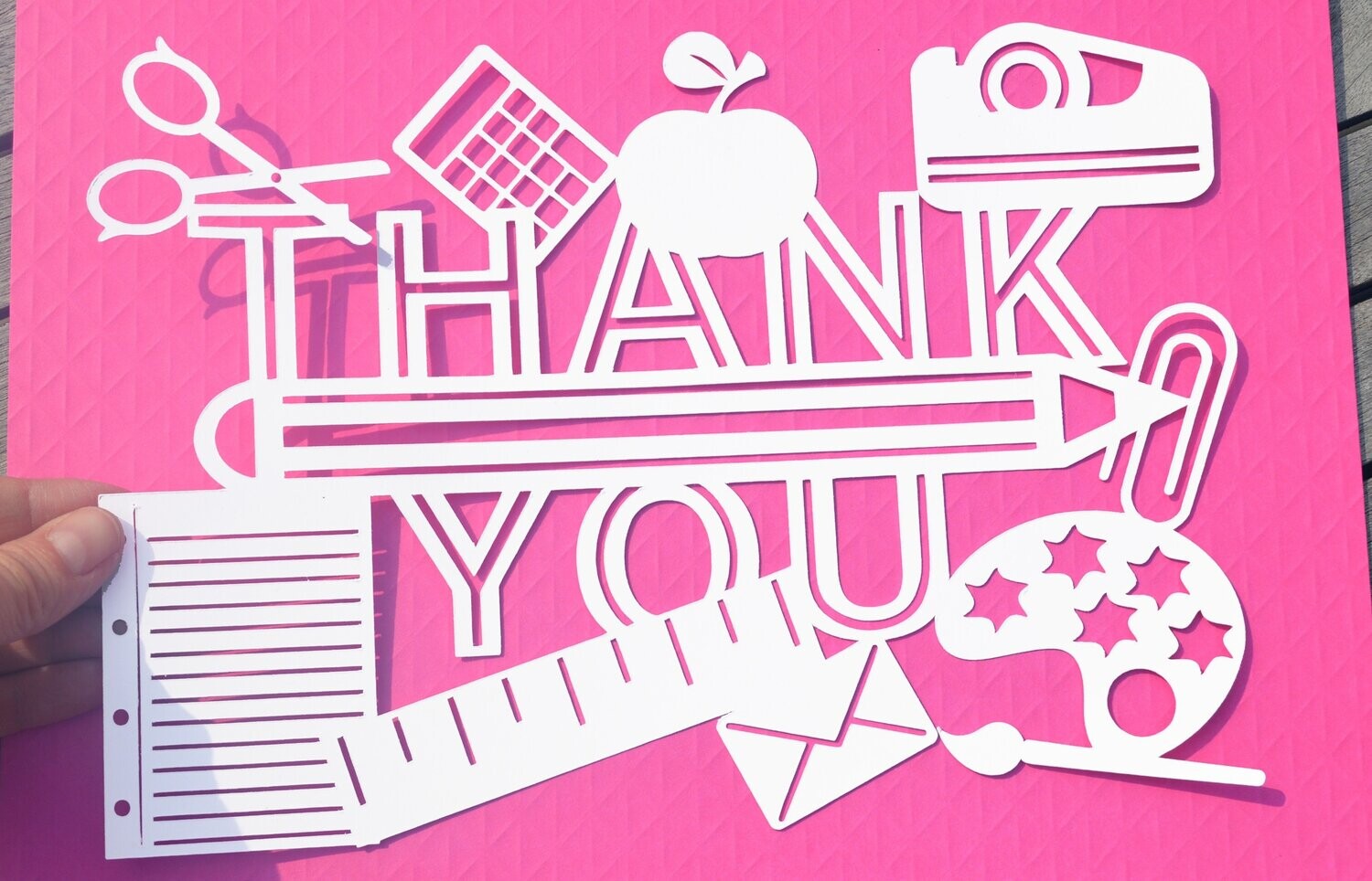Thank you paper cut design
