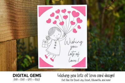 Wishing you lots of love, girl card design