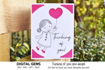 Thinking of you, girl card design