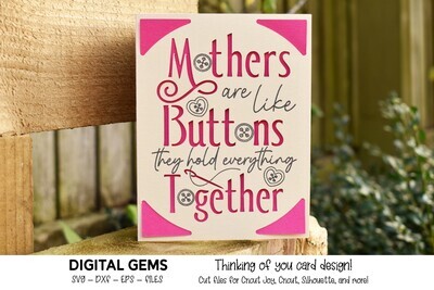 Mothers are like buttons, Insert card design