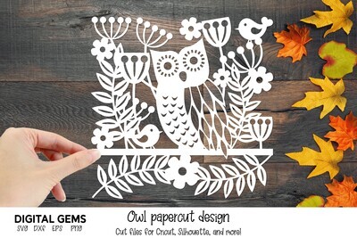 Owl paper cut design