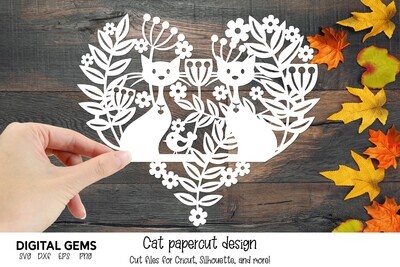 Cat paper cut design