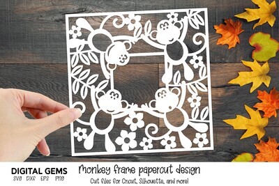 Monkey frame paper cut design