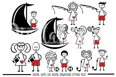 Sporty stick people designs