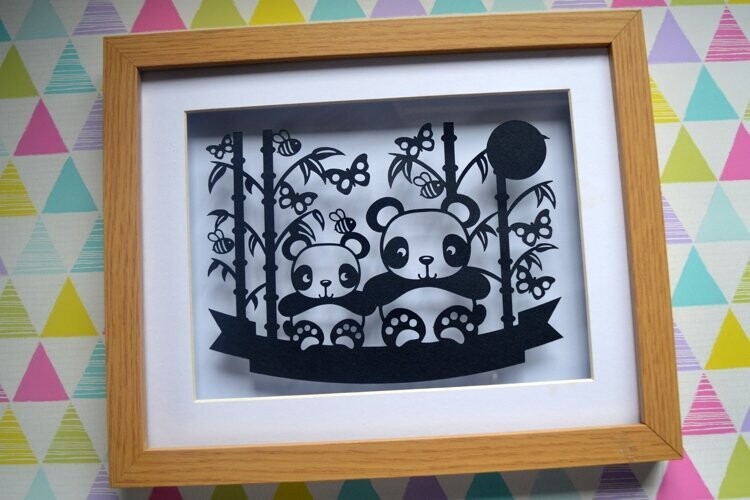 Panda paper cut design