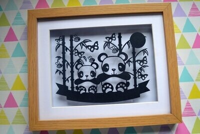 Panda paper cut design