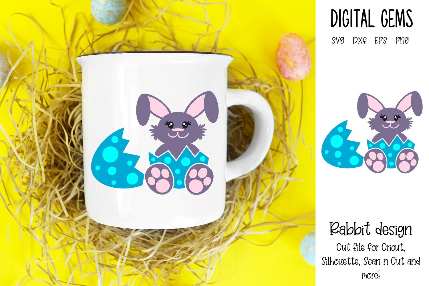 Easter rabbit in shell design