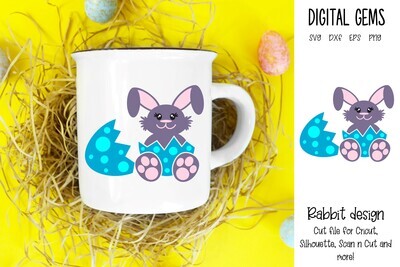 Easter rabbit in shell design