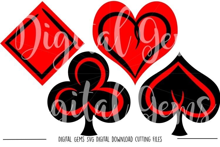 Heart, Diamond, Club and spade designs