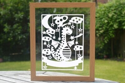 Dragon paper cut design
