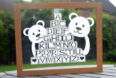 Teddy bear paper cut design