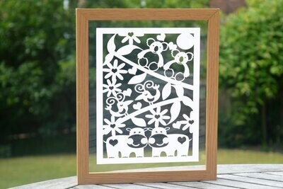 Jungle animals, paper cut design