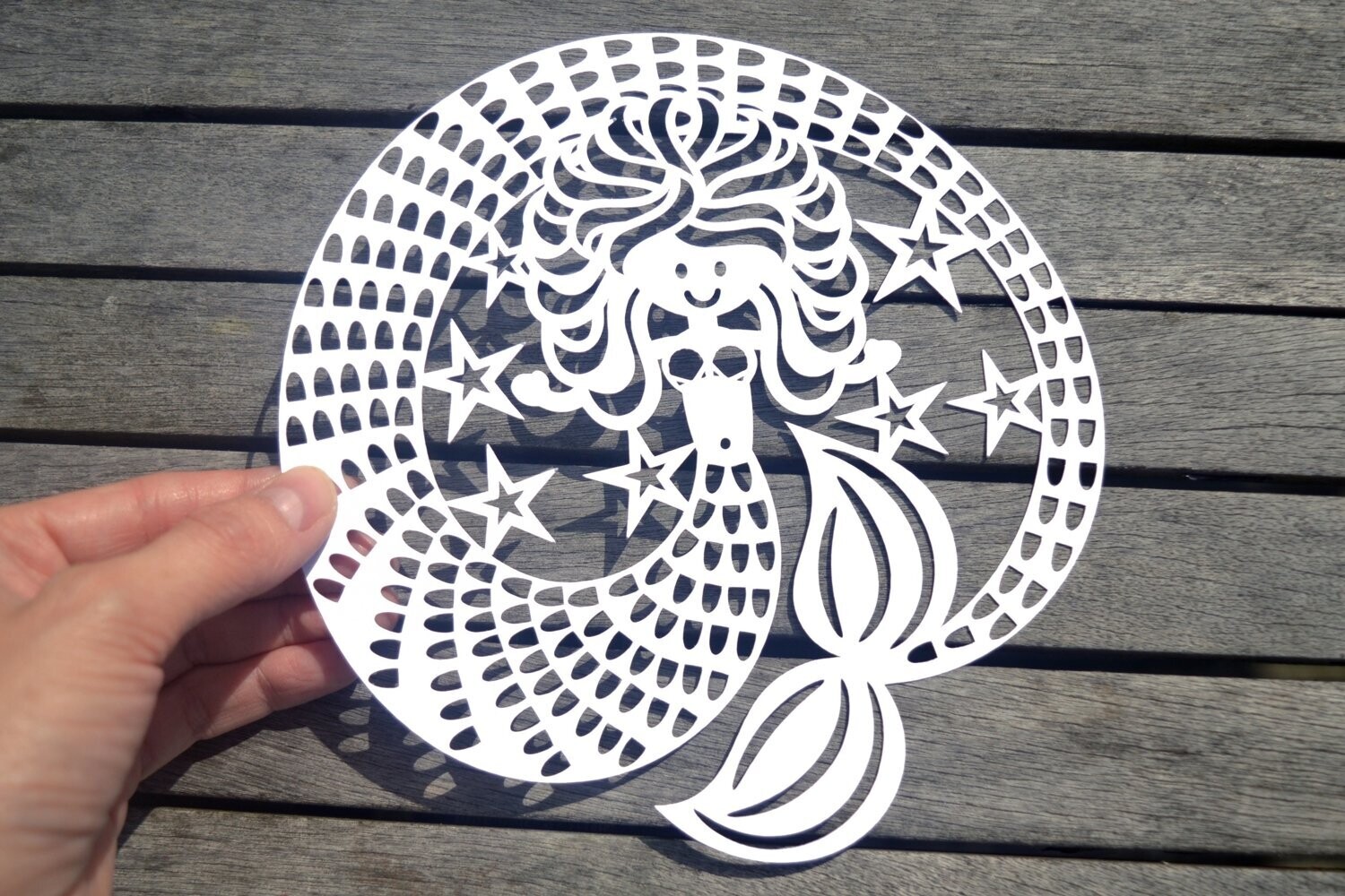Mermaid paper cut design