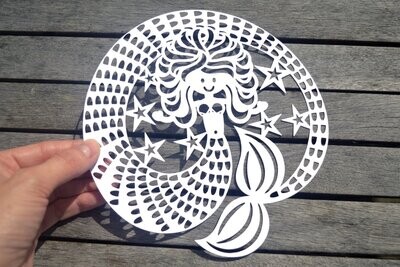 Mermaid paper cut design