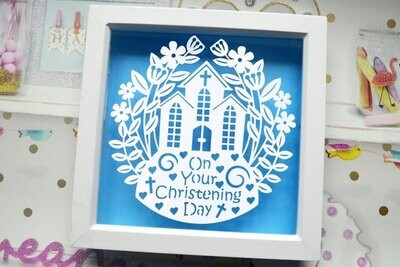 Christening day paper cut design