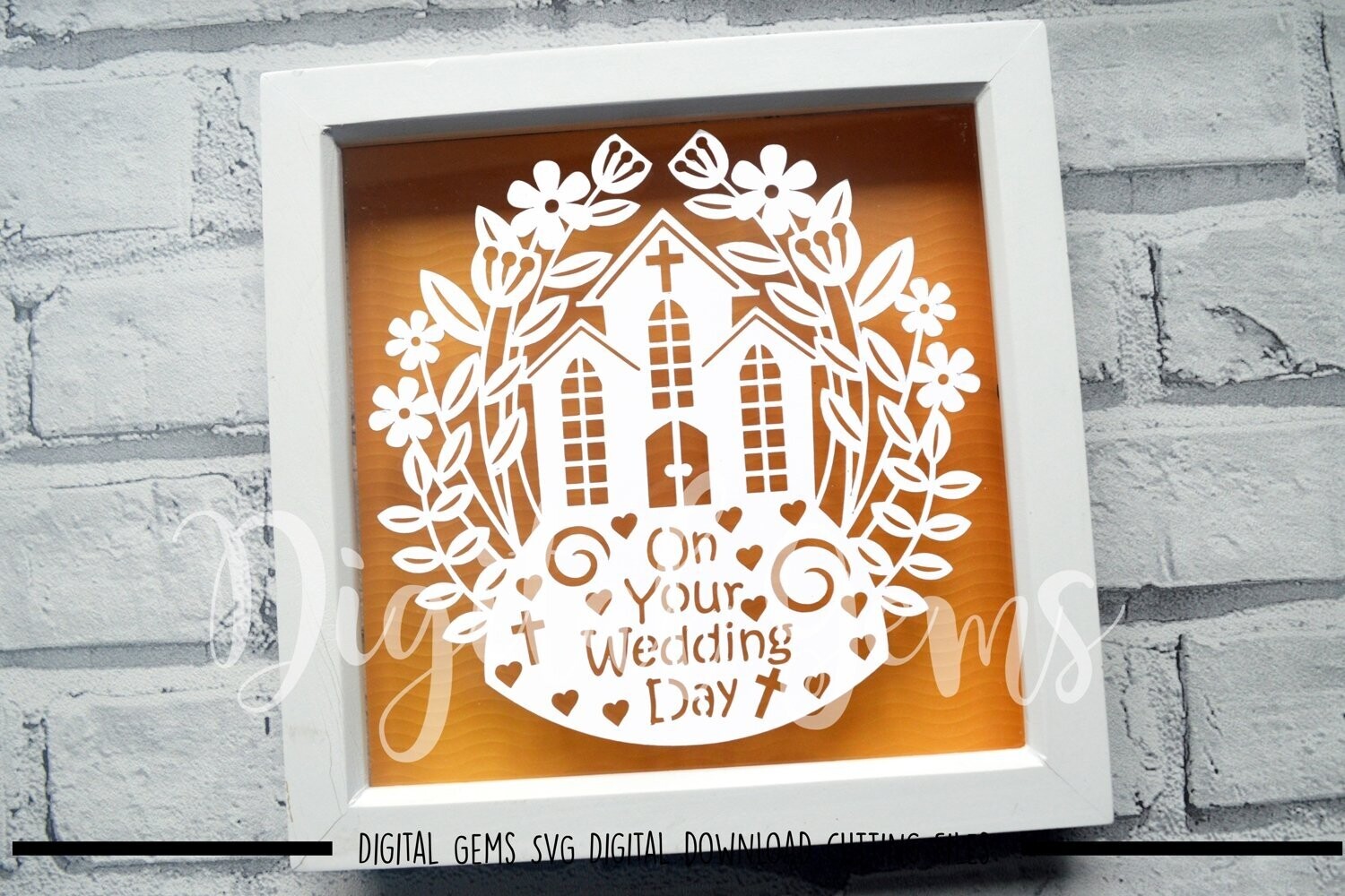 Wedding day paper cut design