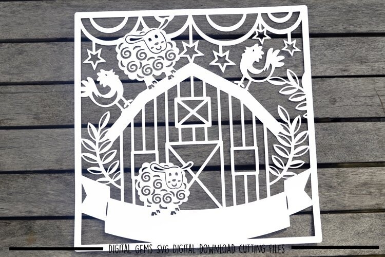 Farm paper cut design