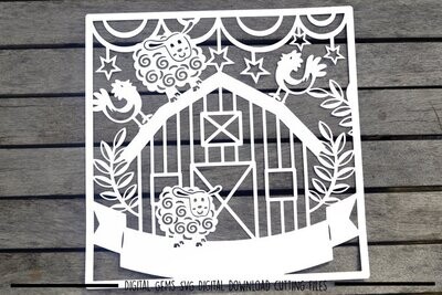 Farm paper cut design