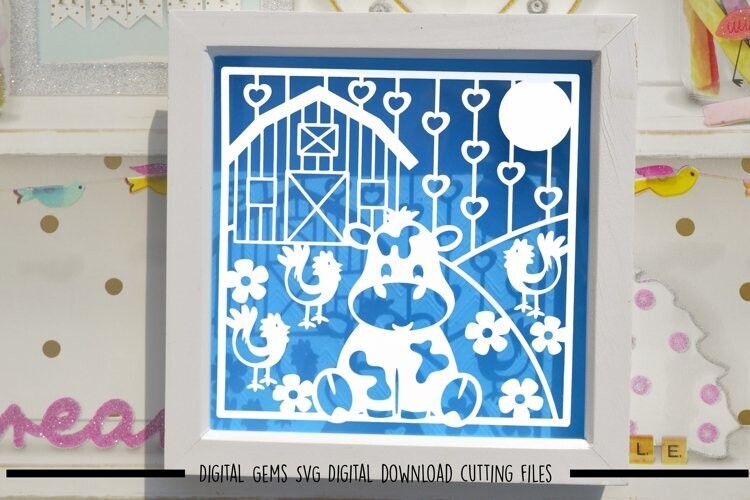 Farm, Cow paper cut design