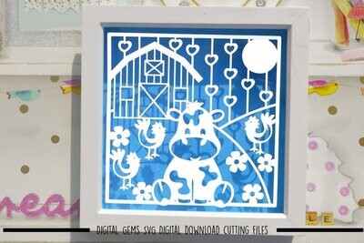 Farm, Cow paper cut design