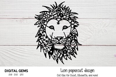 Lion paper cut design