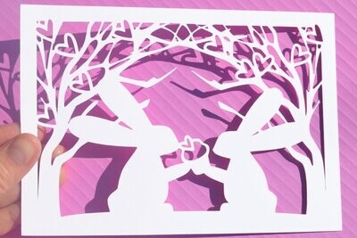 Rabbit paper cut design