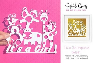 It&#39;s a girl paper cut design
