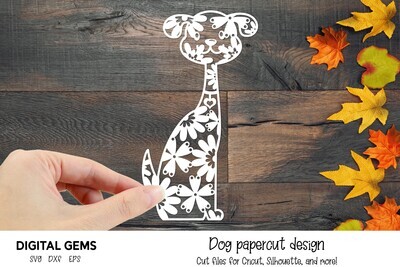Dog paper cut design