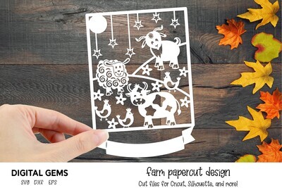Farm paper cut design