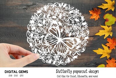 Butterfly paper cut design