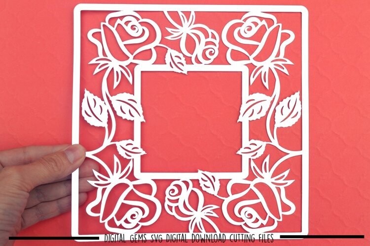 Rose frame paper cut design